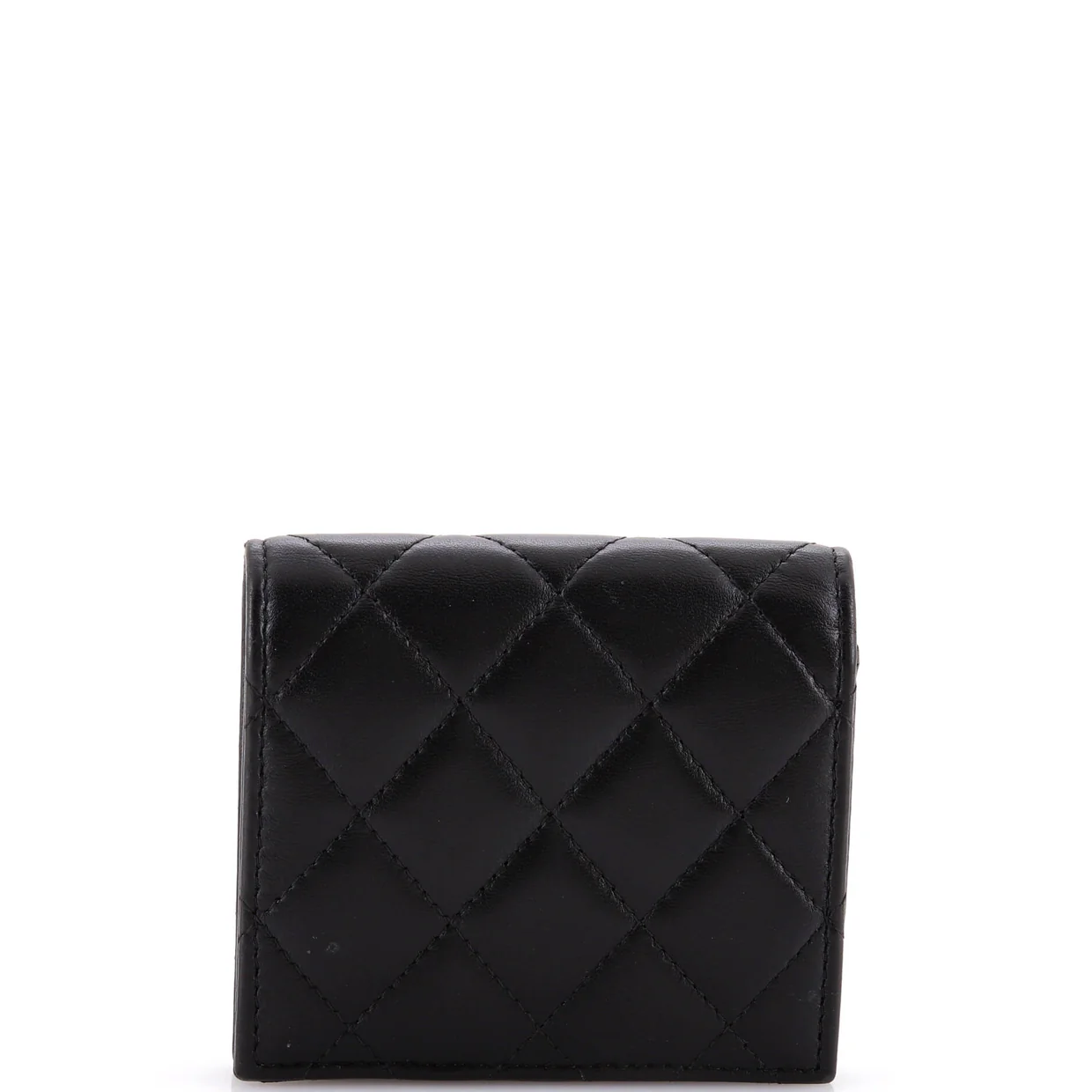 Crystal CC Bifold Wallet Quilted Lambskin Compact - Deep Luxury