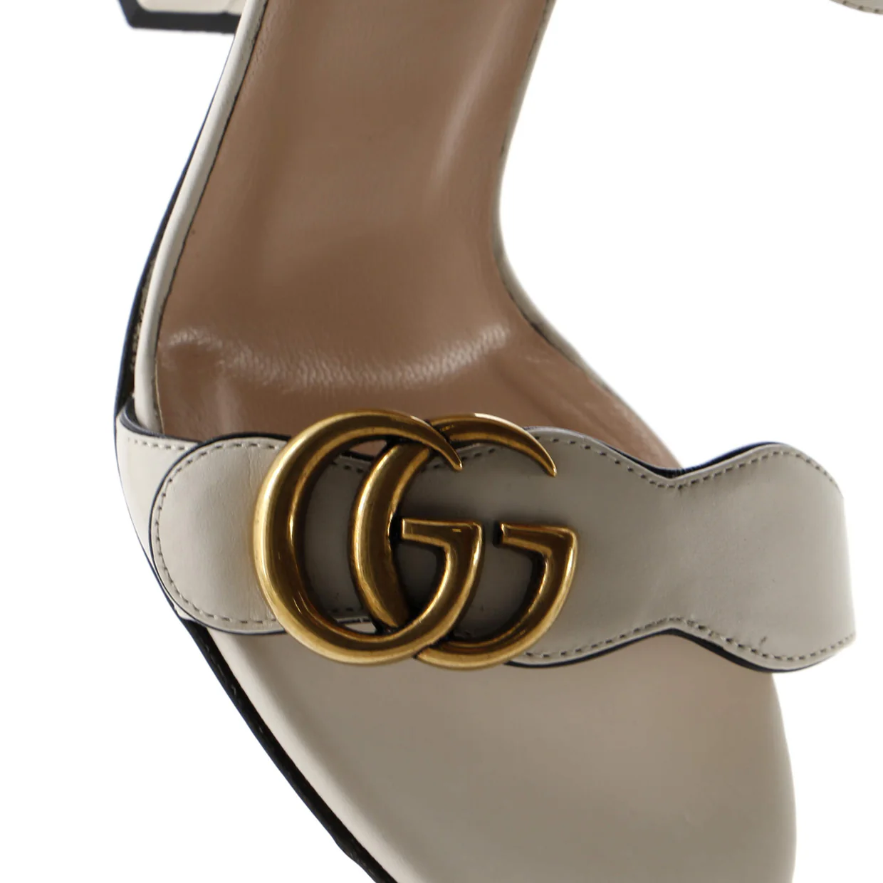 Women's GG Marmont Block Heel Sandals Leather - Deep Luxury