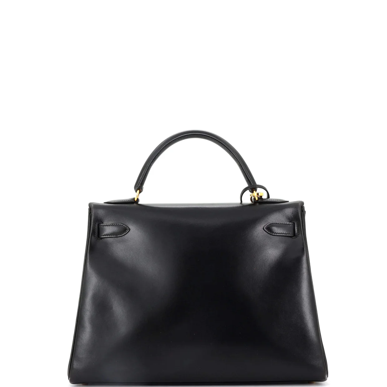 Kelly Handbag Noir Box Calf with Gold Hardware 32 - Deep Luxury