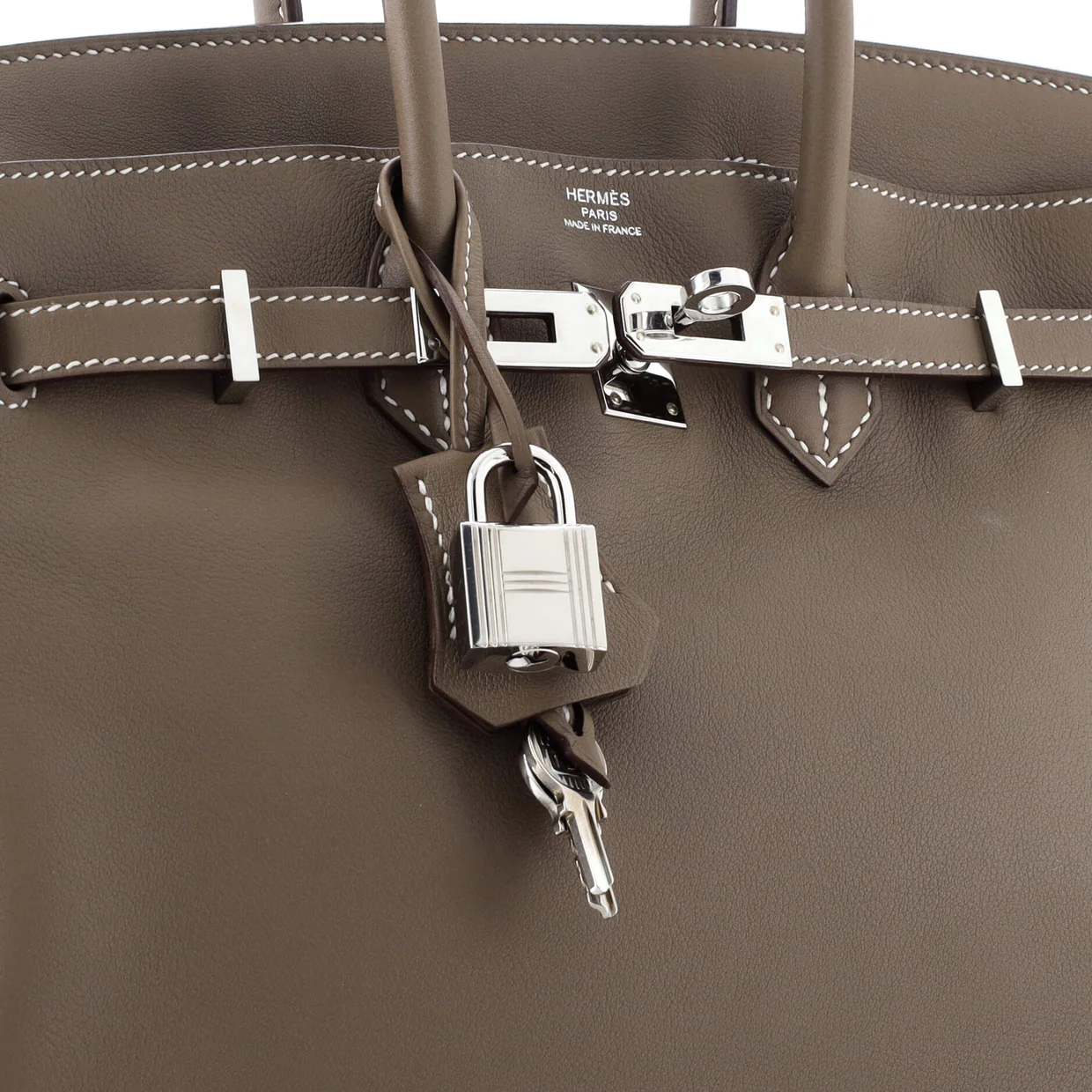Birkin Handbag Grey Swift with Palladium Hardware 25 - Deep Luxury