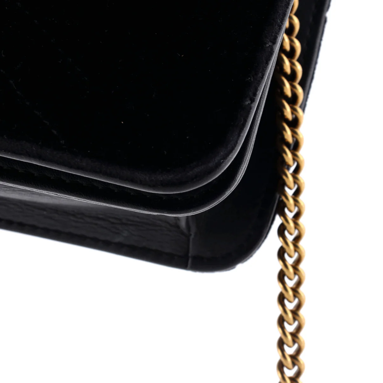 GG Marmont Chain Flap Bag Matelasse Velvet Mini - Deep Luxury