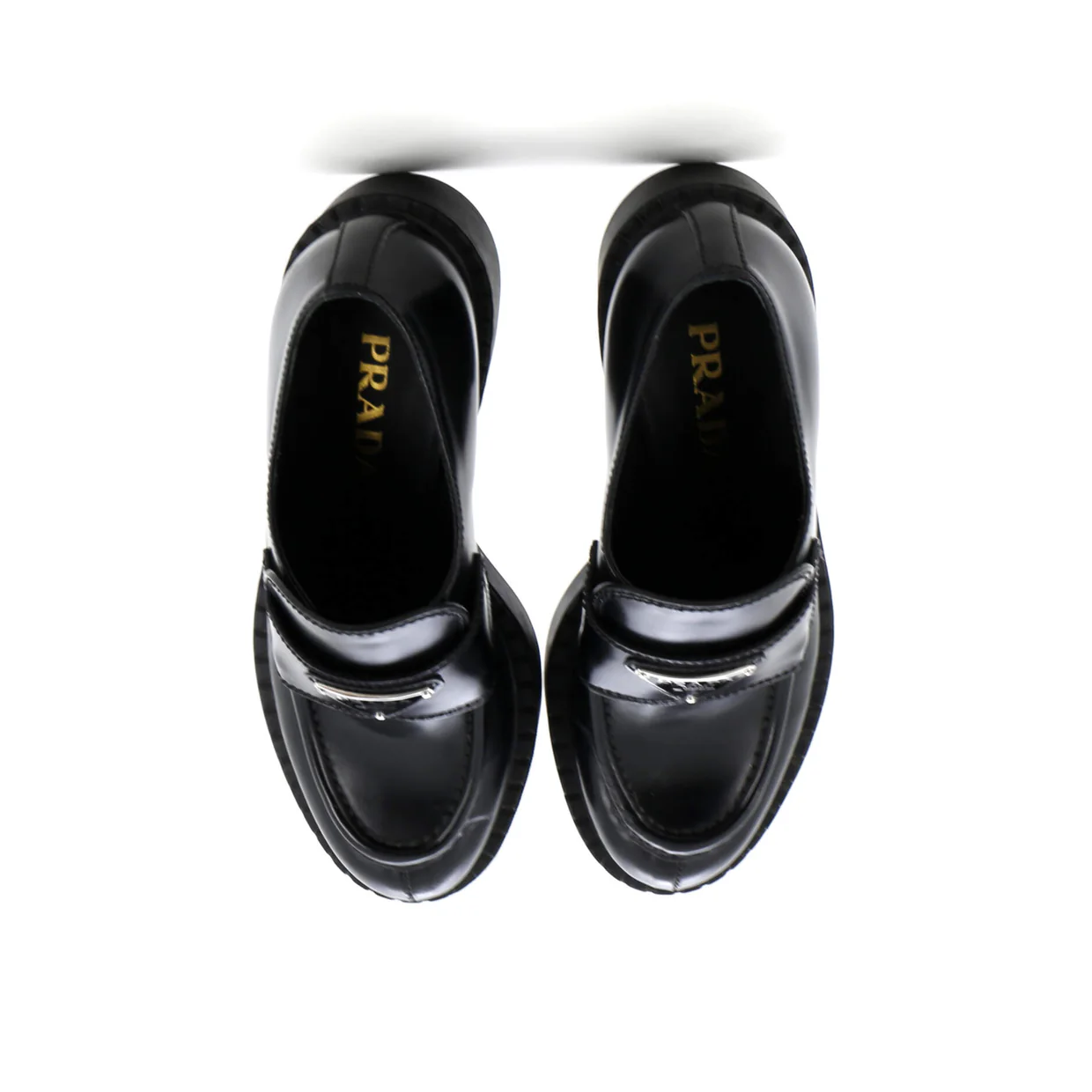 Women's Triangle Logo Loafers Spazzolato Leather - Deep Luxury