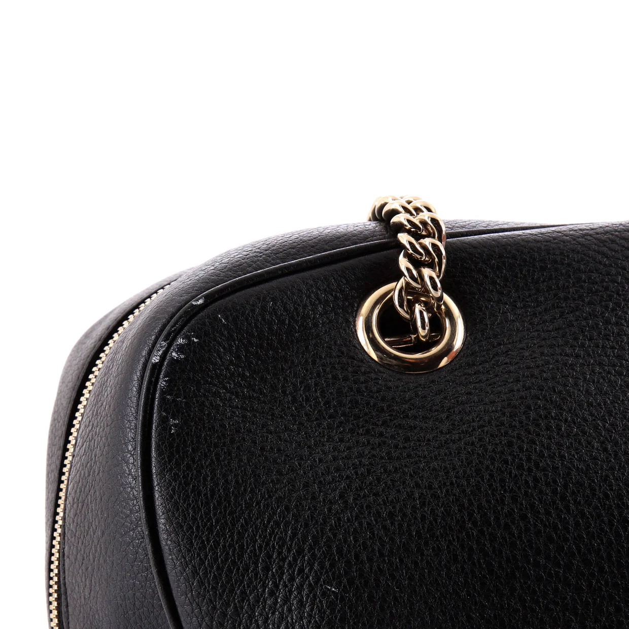 Soho Chain Zip Shoulder Bag Leather Medium - Deep Luxury