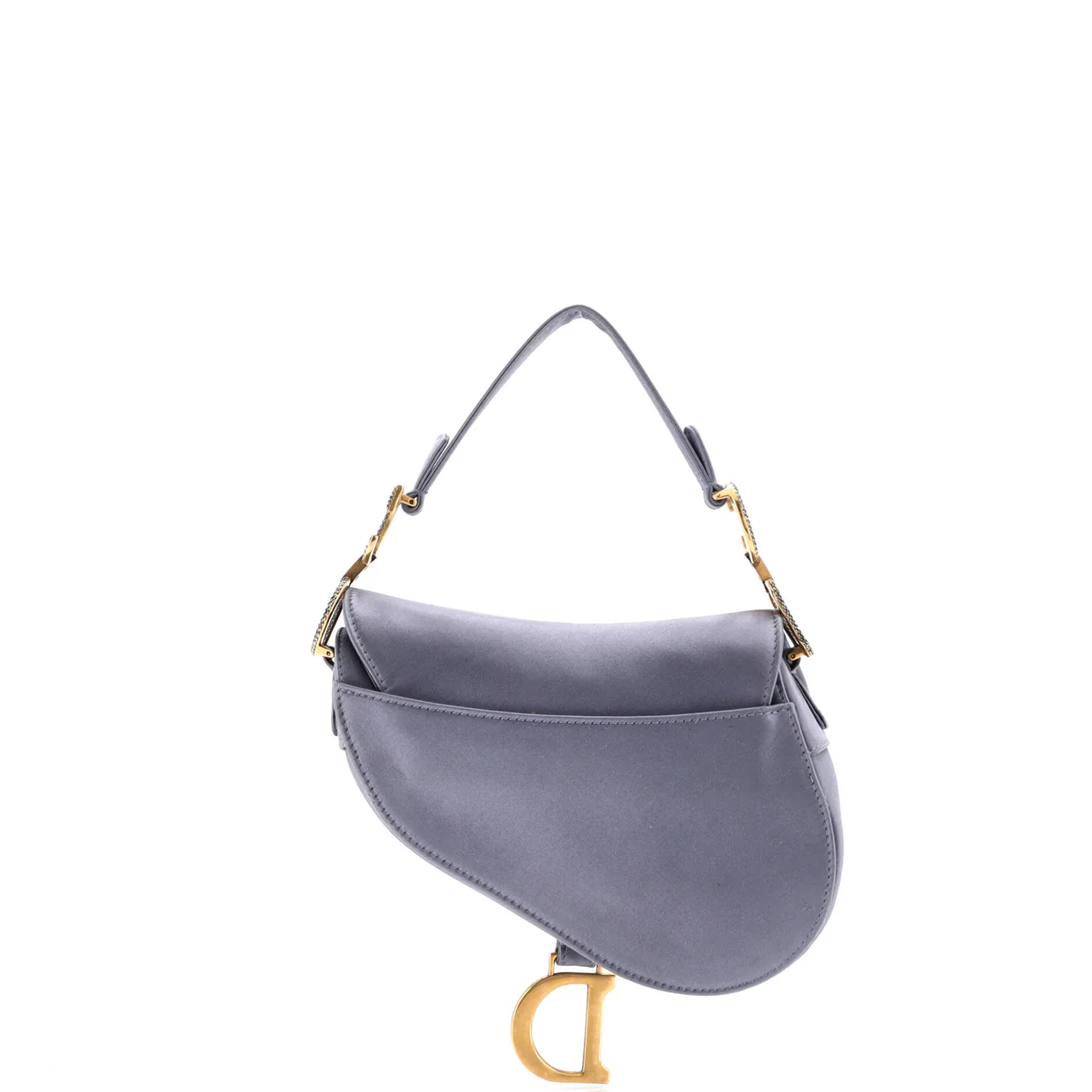 Saddle Handbag Satin with Crystals Mini - Deep Luxury