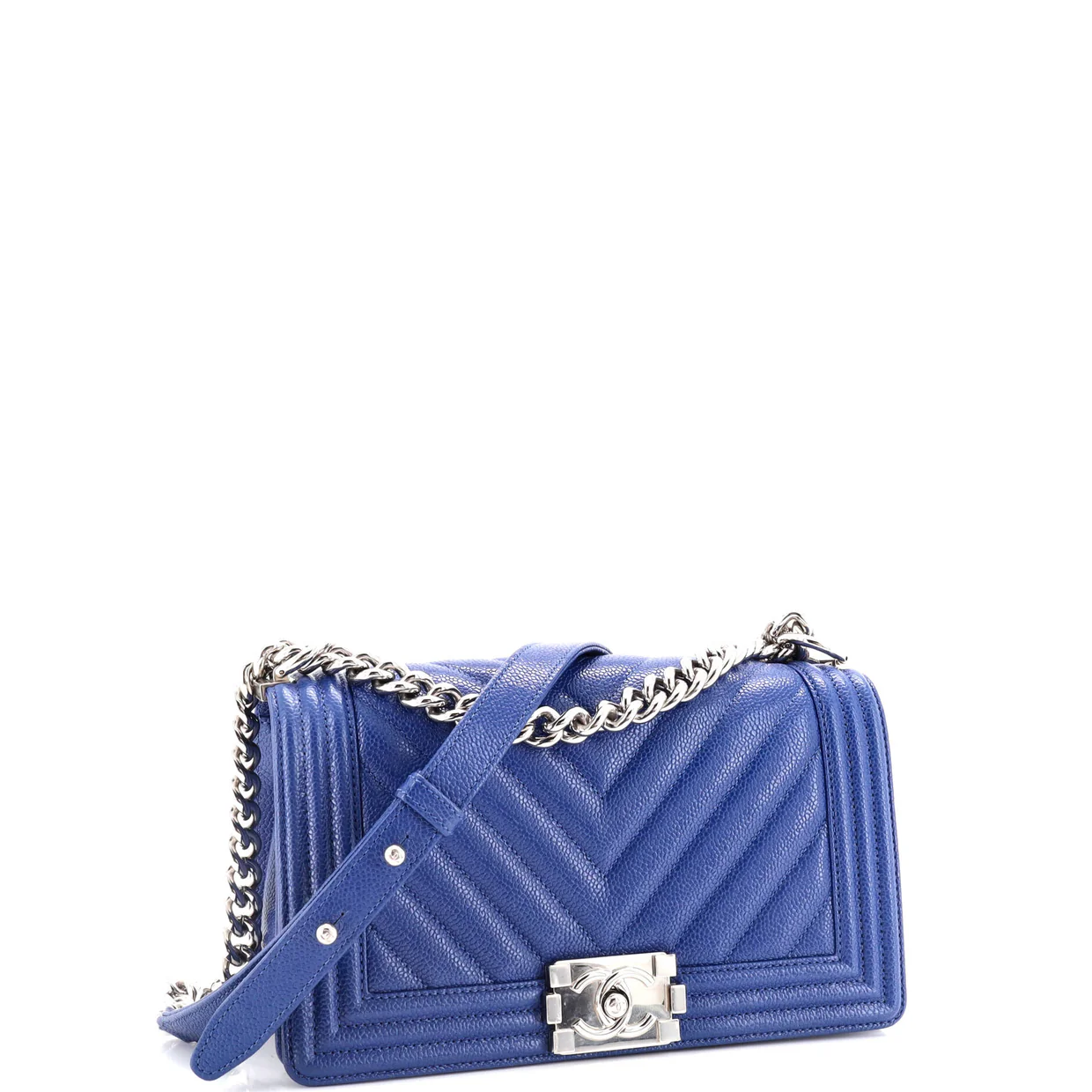 Boy Flap Bag Chevron Caviar Old Medium - Deep Luxury