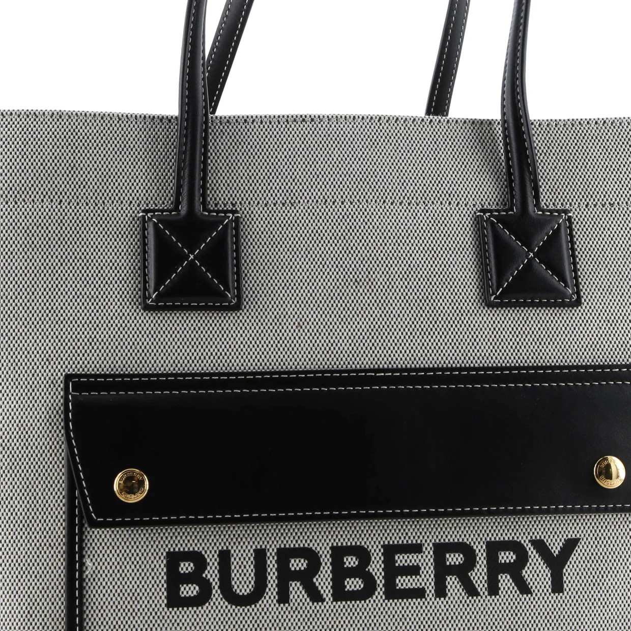 Freya Shopping Tote Canvas with Leather Medium - Deep Luxury