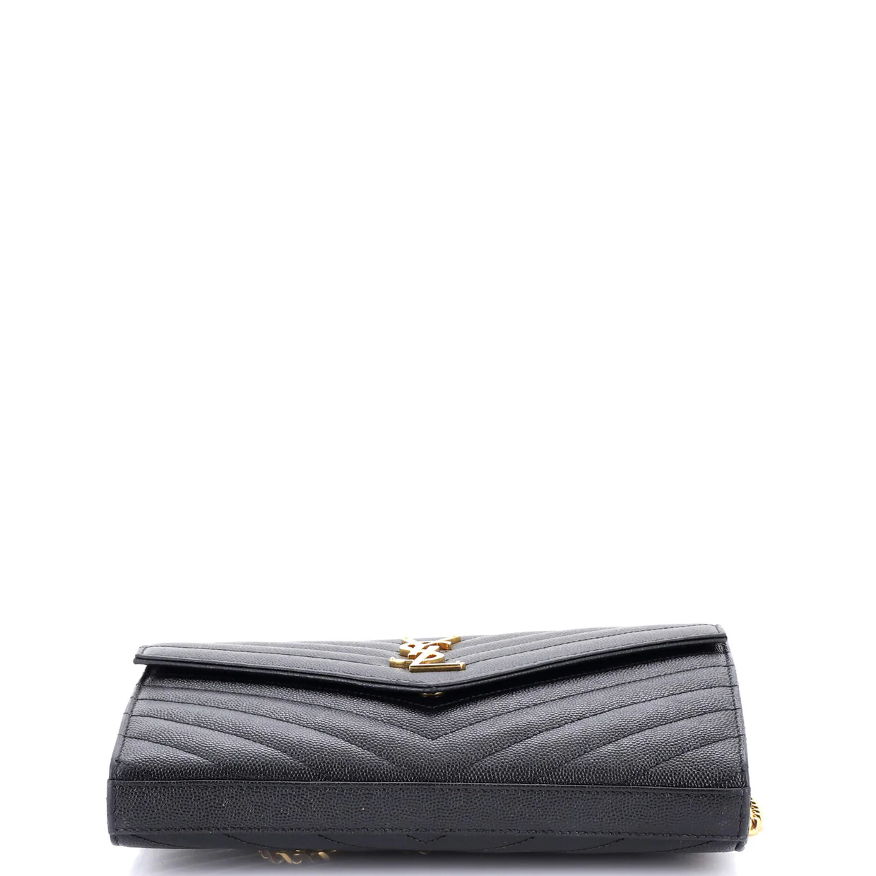Classic Monogram Wallet on Chain Matelasse Chevron Leather Medium - Deep Luxury