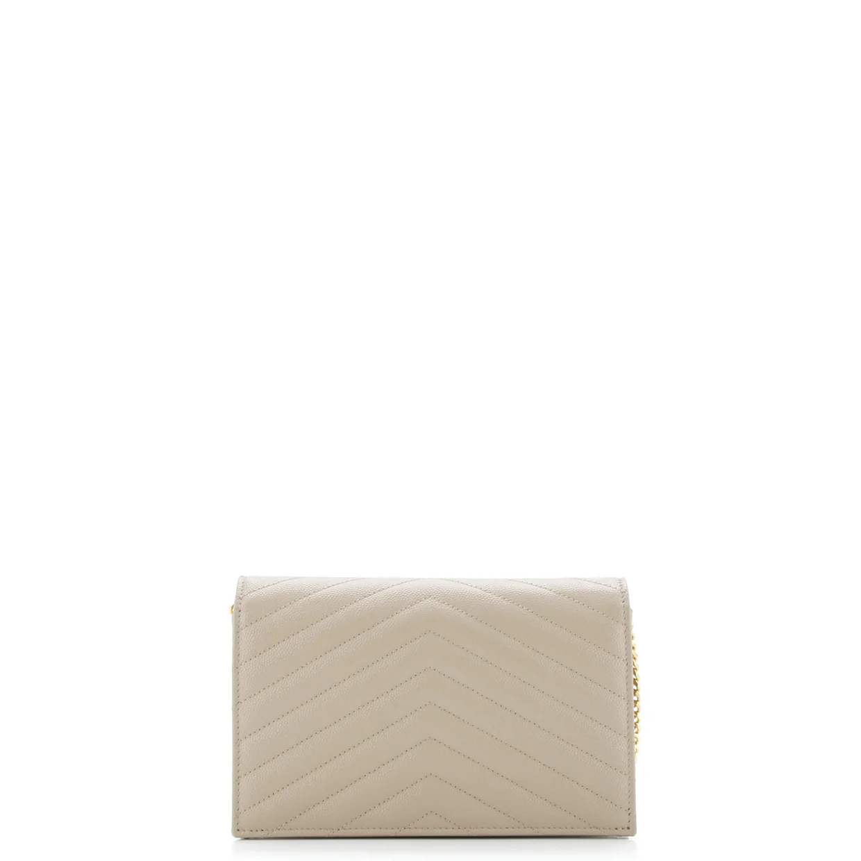 Classic Monogram Wallet on Chain Matelasse Chevron Leather Small - Deep Luxury