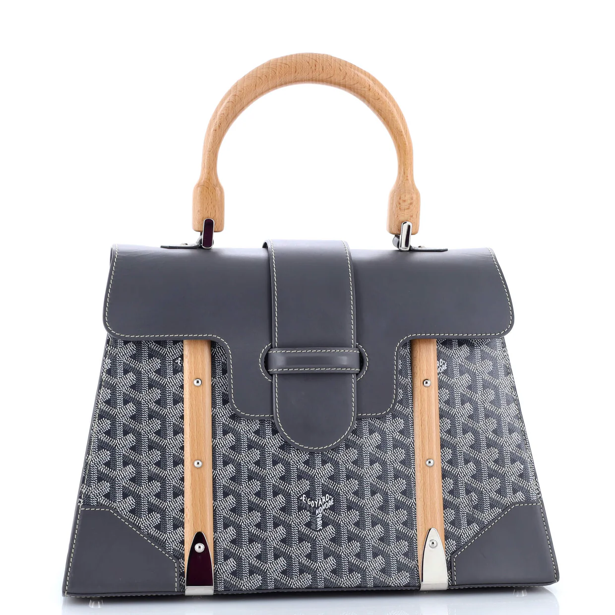 Saigon Top Handle Bag Coated Canvas with Leather MM - Deep Luxury