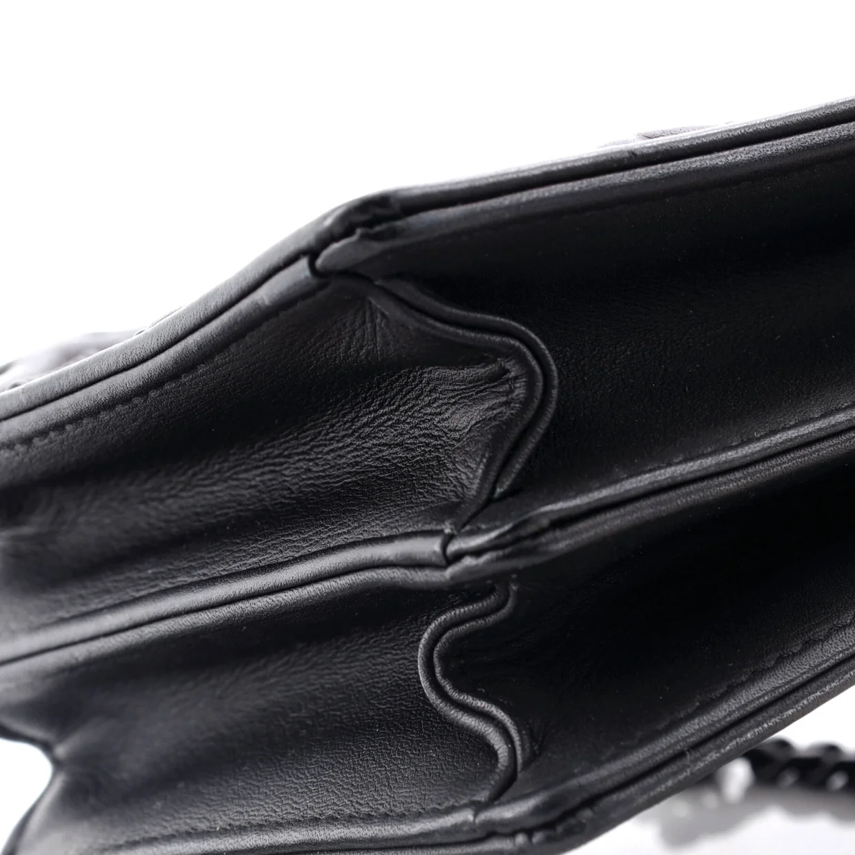 Ultra Matte Diorama Vertical Clutch on Chain Studded Leather - Deep Luxury