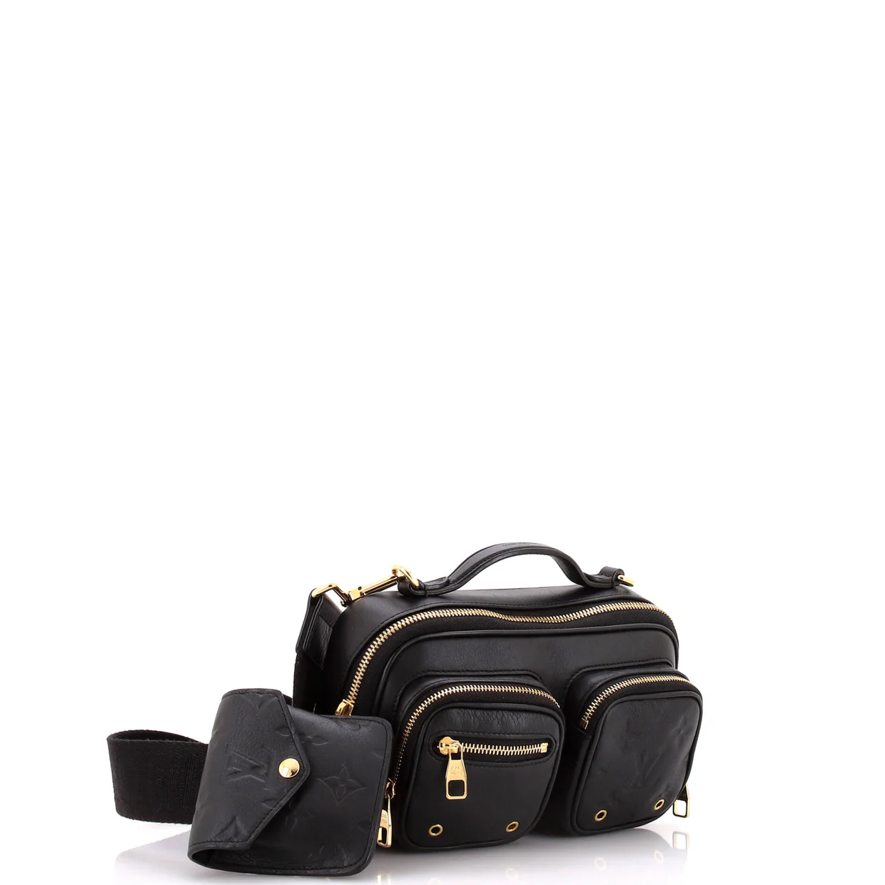 Utility Crossbody Bag Calfskin with Embossed Monogram Detail - Deep Luxury