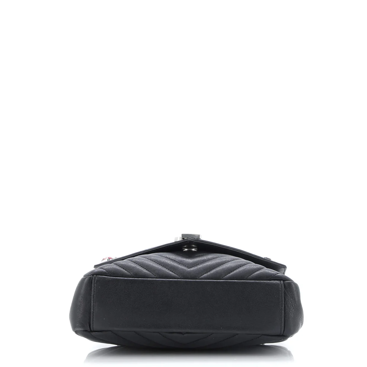 Classic Monogram College Bag Embellished Matelasse Chevron Leather Medium - Deep Luxury