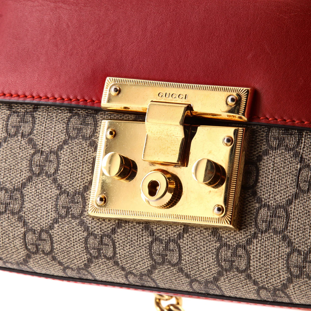 Padlock Shoulder Bag GG Coated Canvas and Leather Small - Deep Luxury