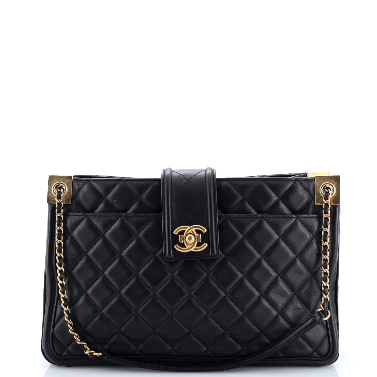 Elegant CC Tote Quilted Lambskin Medium - Deep Luxury