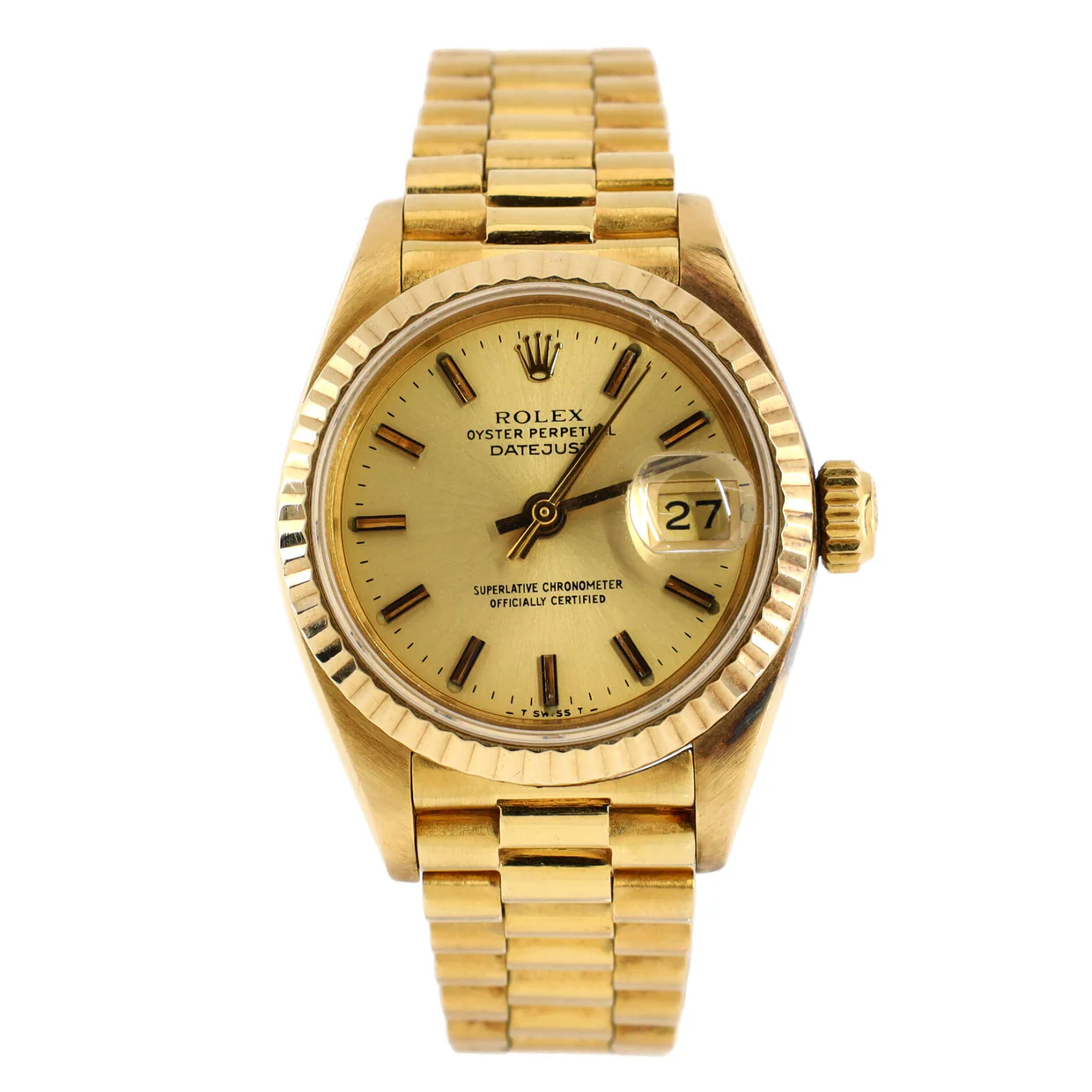 Oyster Perpetual President Datejust Automatic Watch Yellow Gold 26 - Deep Luxury