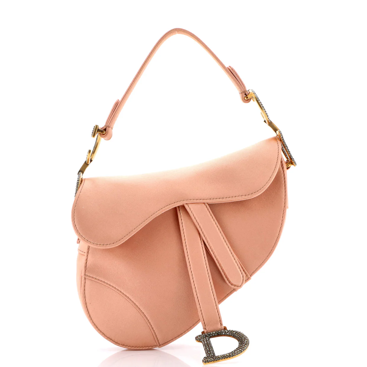 Saddle Handbag Satin with Crystals Mini - Deep Luxury