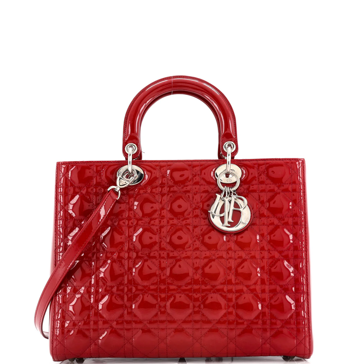 Lady Dior Bag Cannage Quilt Patent Large - Deep Luxury