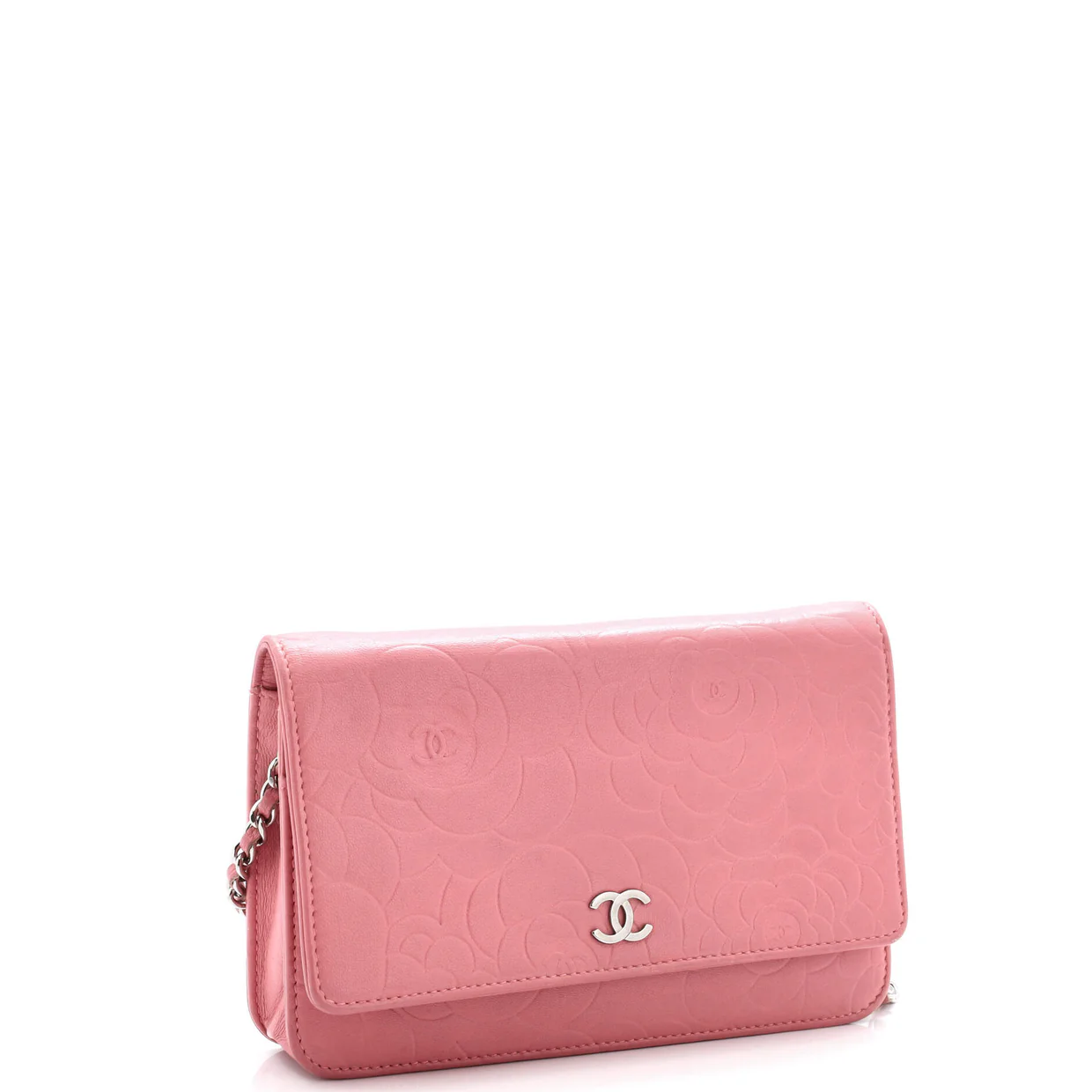 Wallet on Chain Camellia Lambskin - Deep Luxury