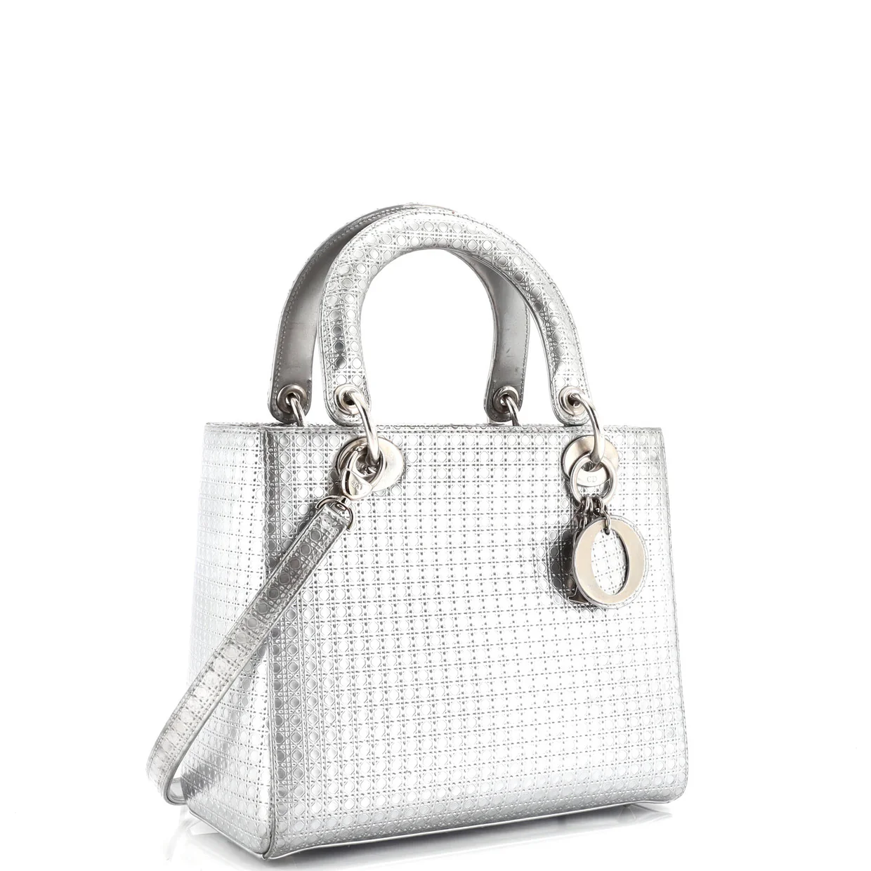 Lady Dior Bag Micro Cannage Metallic Calfskin Medium - Deep Luxury