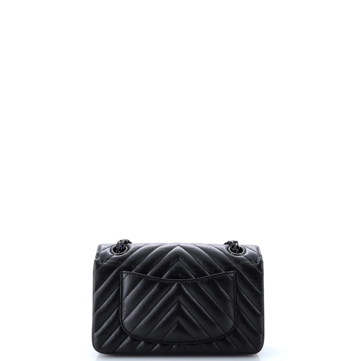 So Black Reissue 2.55 Flap Bag Chevron Aged Calfskin Mini - Deep Luxury