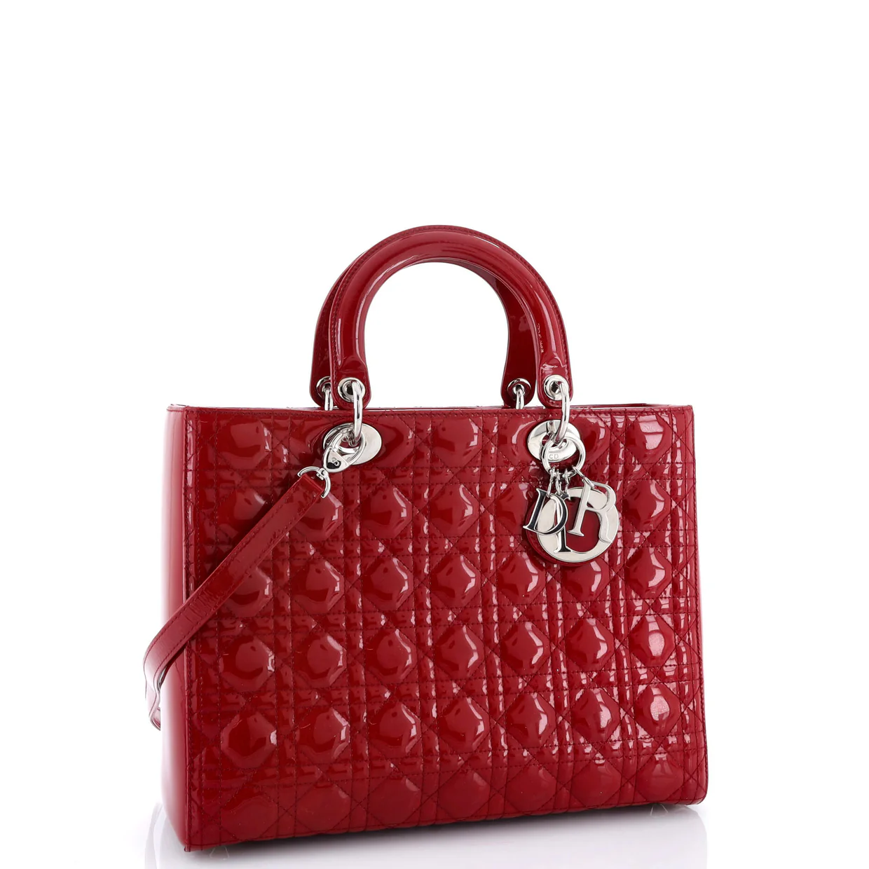 Lady Dior Bag Cannage Quilt Patent Large - Deep Luxury