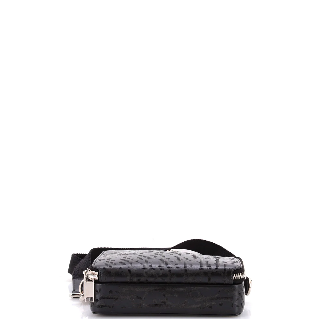 Double Zip Crossbody Pouch Oblique Galaxy Leather - Deep Luxury
