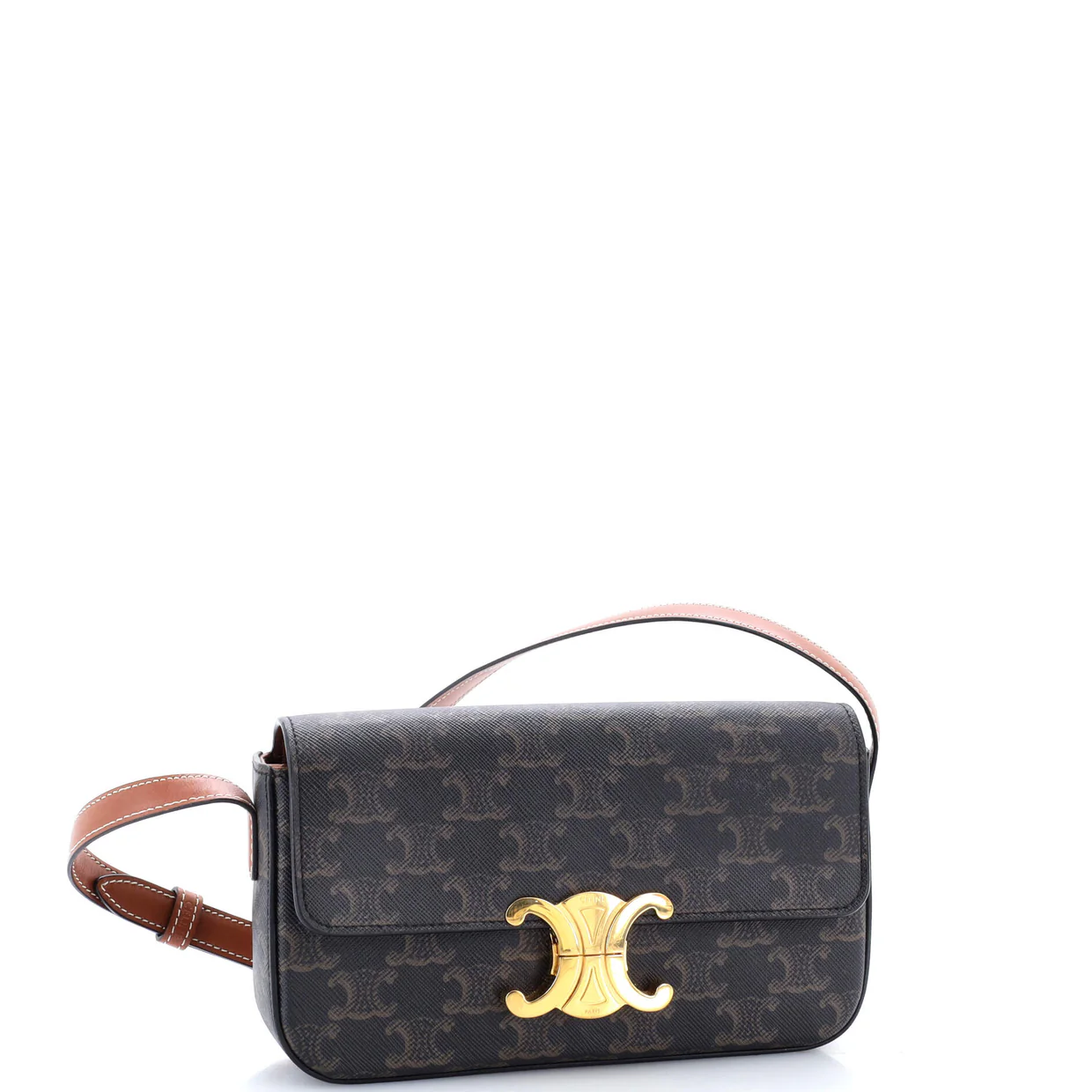 Triomphe East-West Shoulder Bag Triomphe Coated Canvas - Deep Luxury