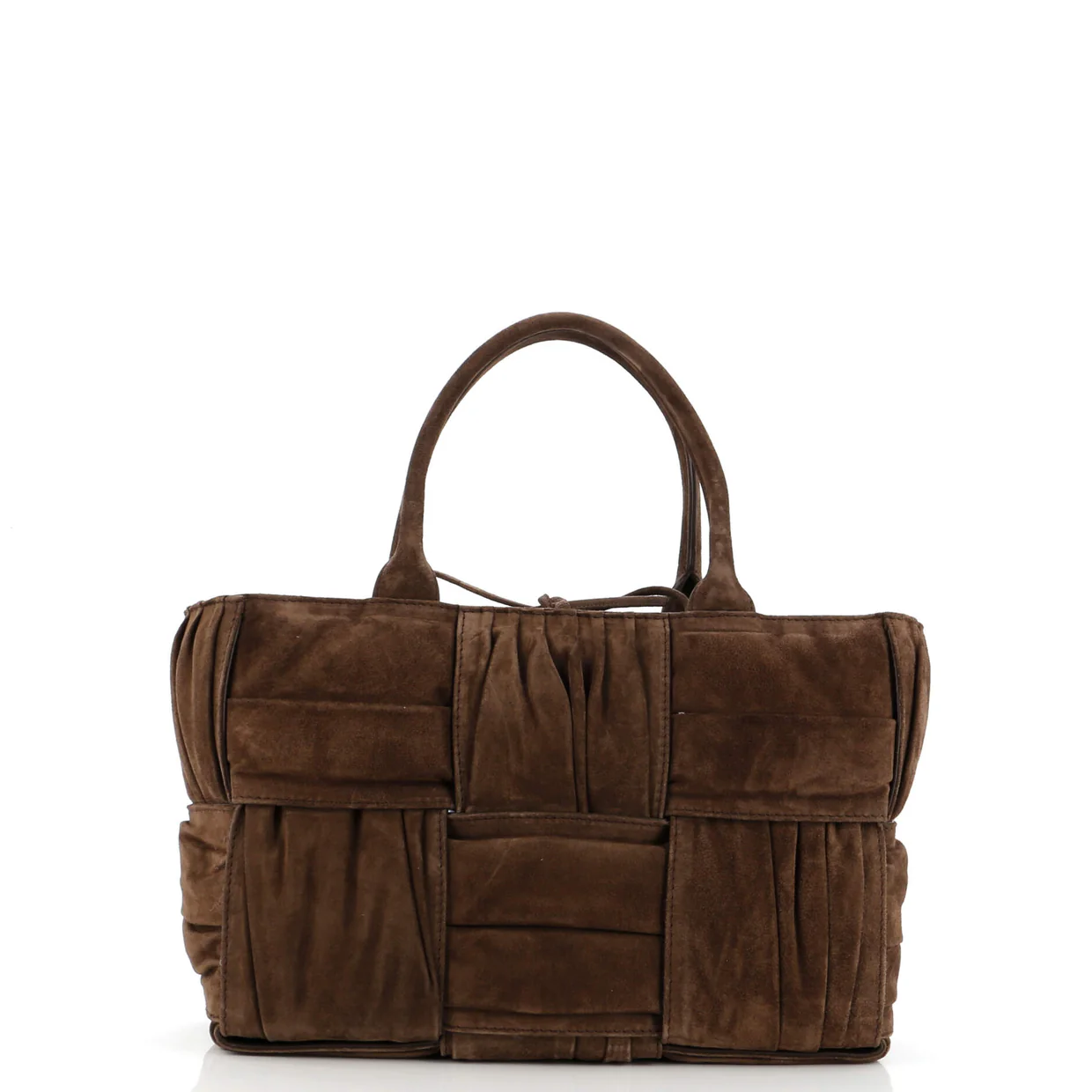 Arco Tote Maxi Intrecciato Plisse Suede Small - Deep Luxury
