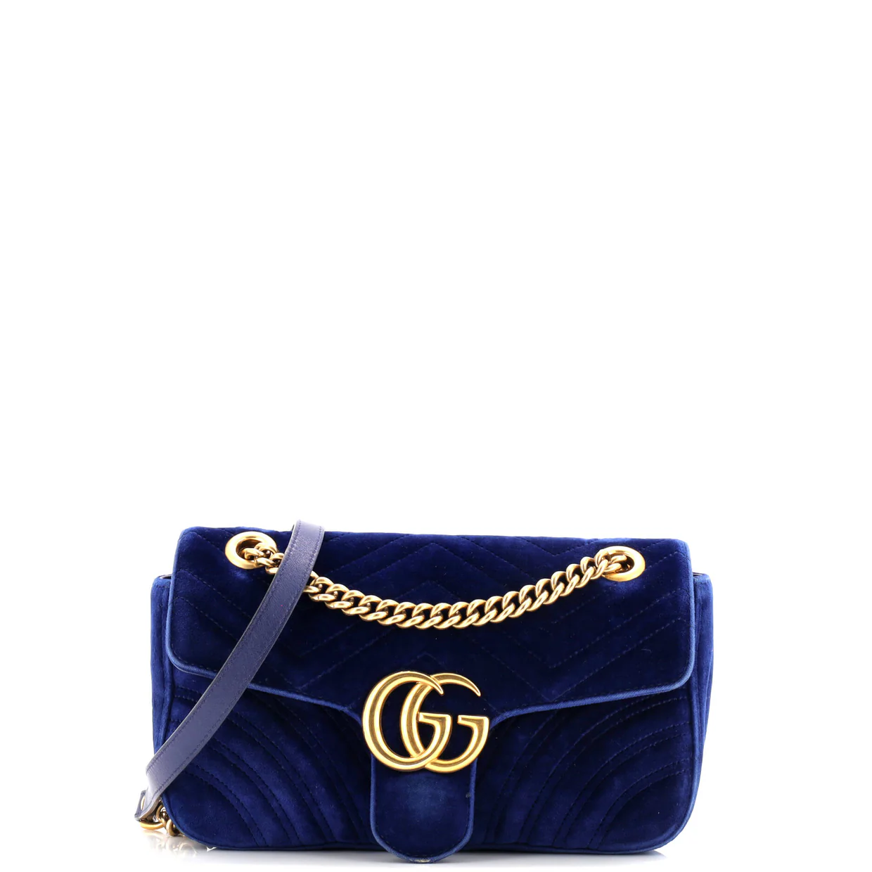 GG Marmont Flap Bag Matelasse Velvet Small - Deep Luxury