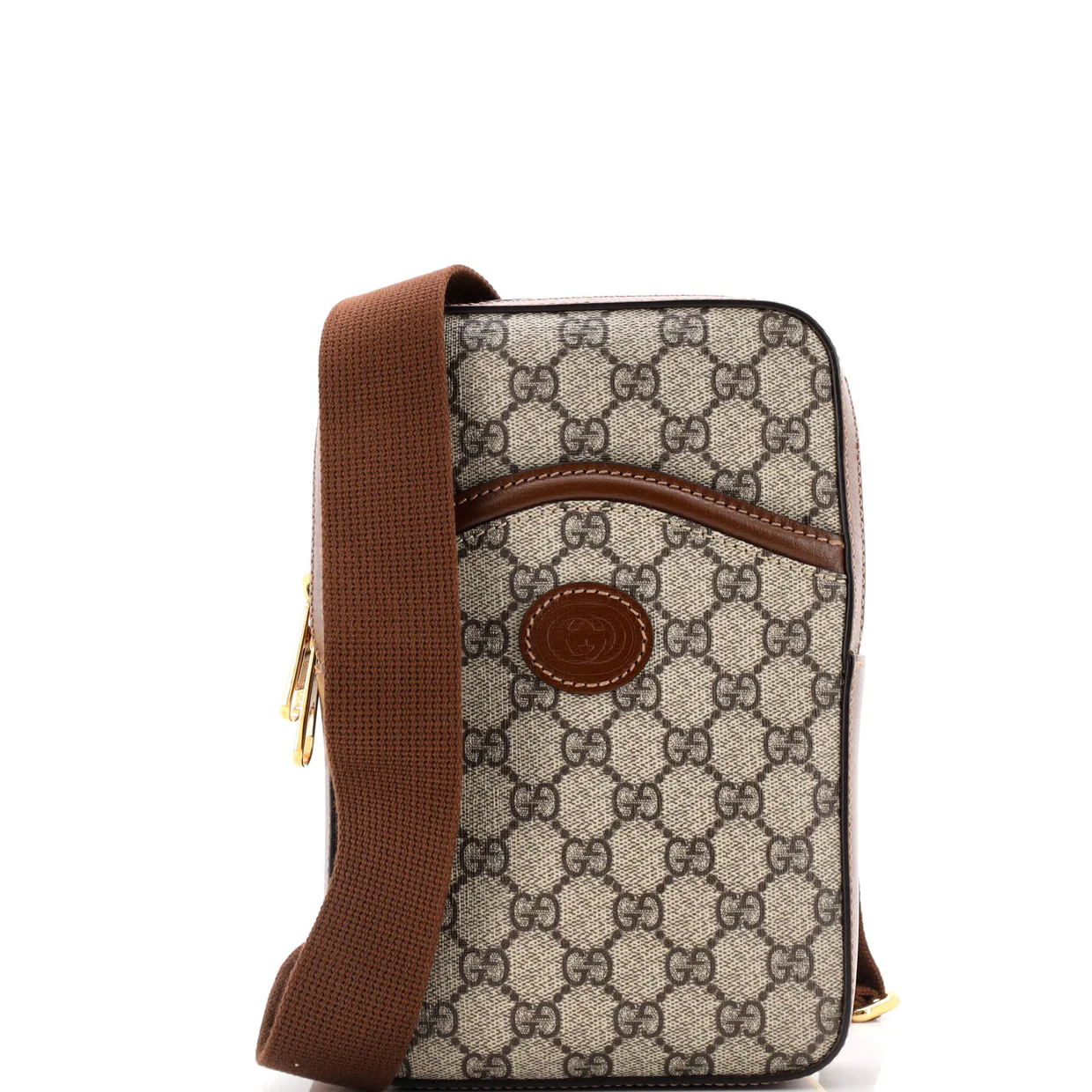 Interlocking G Patch Sling Bag GG Coated Canvas Small - Deep Luxury