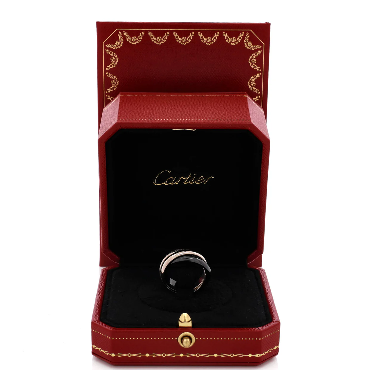 Trinity Ring 18K White Gold and Ceramic - Deep Luxury