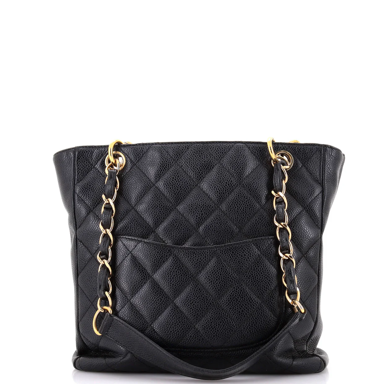 Petite Shopping Tote Quilted Caviar - Deep Luxury