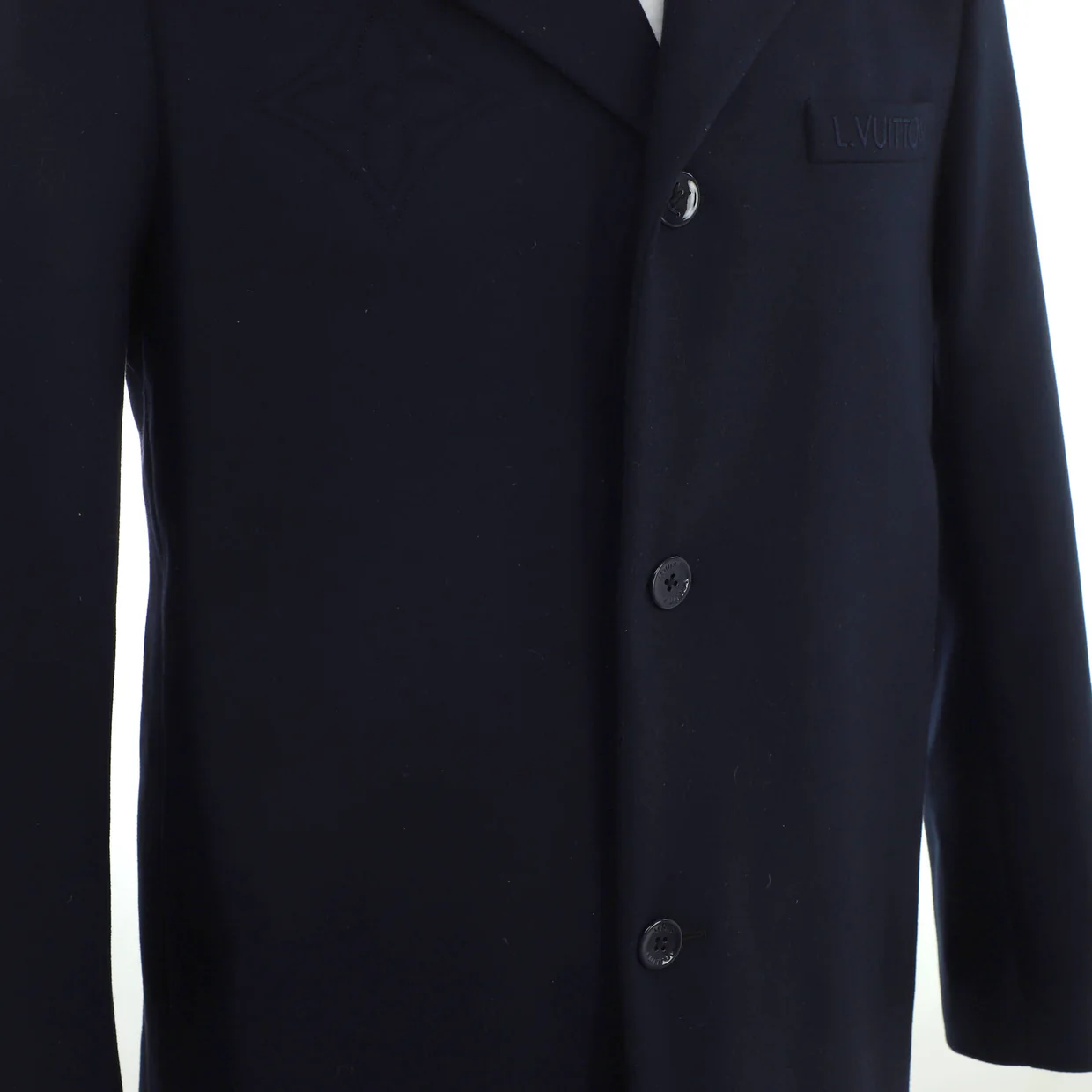 Men's Flower Embossed Coat Wool Blend - Deep Luxury