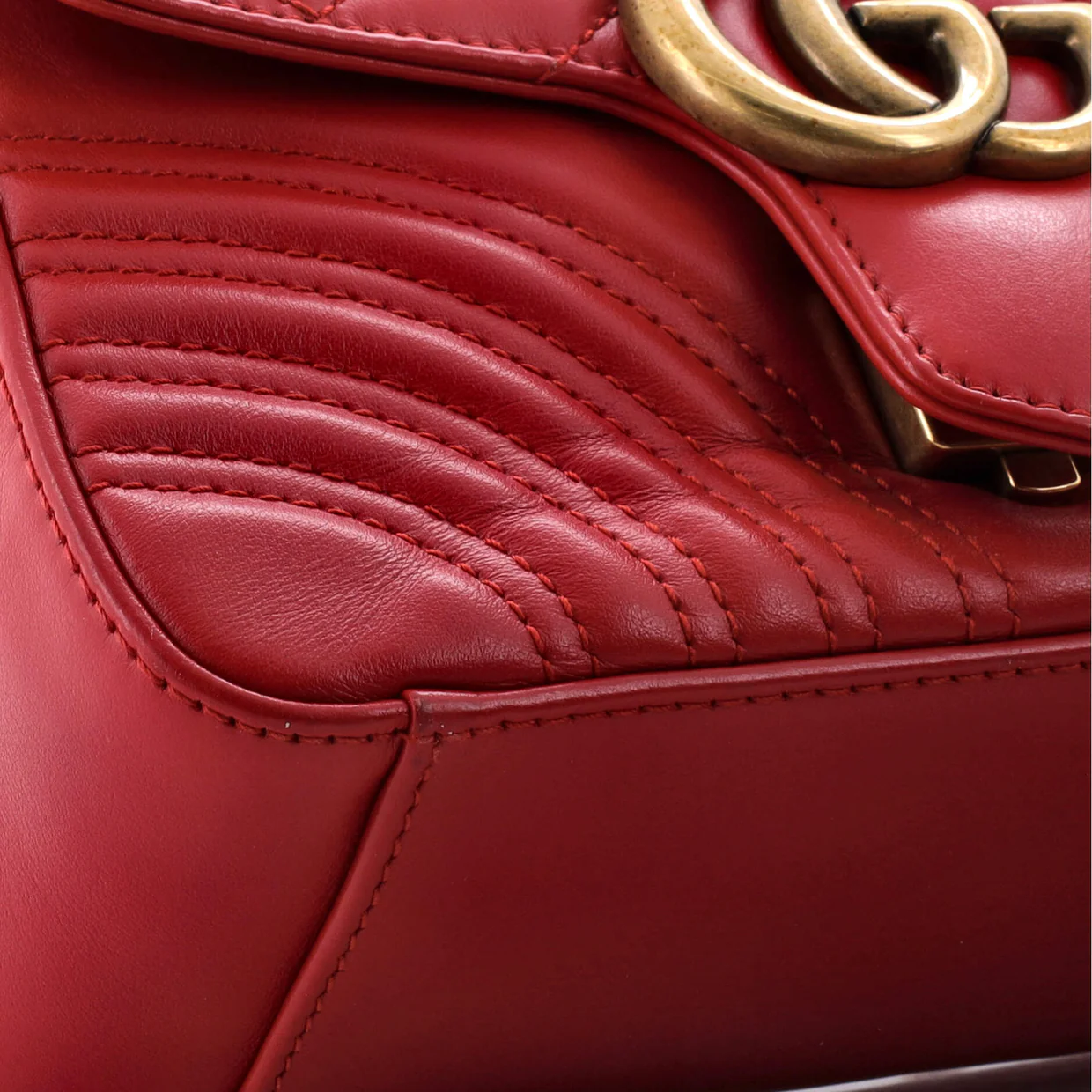 GG Marmont Top Handle Flap Bag Matelasse Leather Mini - Deep Luxury