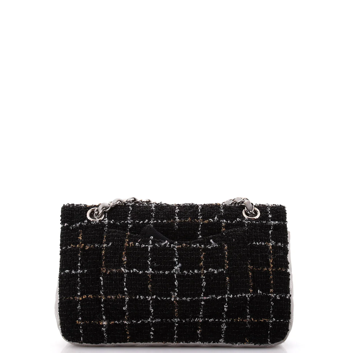 Classic Double Flap Bag Tweed and Quilted Lambskin Medium - Deep Luxury