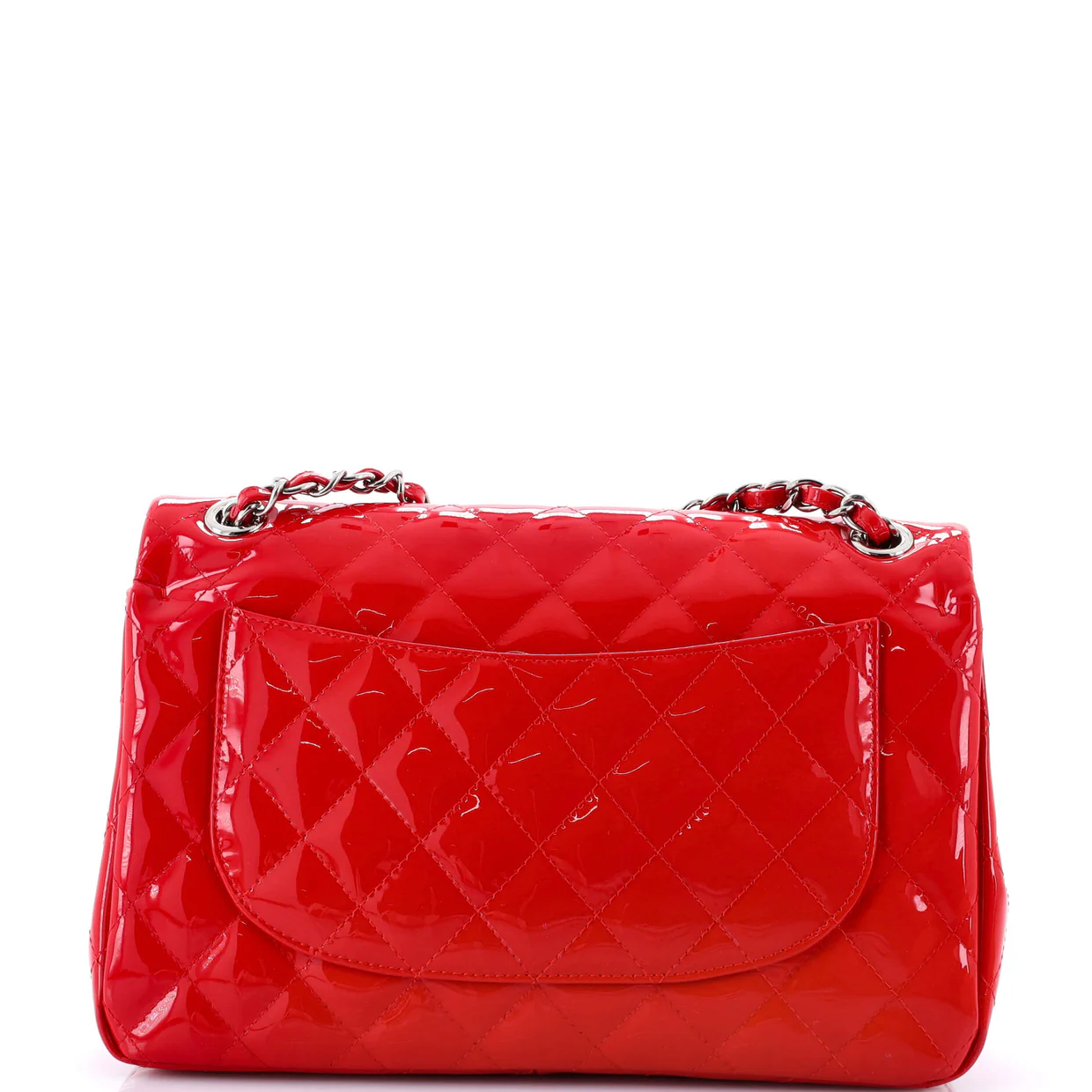 Classic Double Flap Bag Quilted Patent Jumbo - Deep Luxury