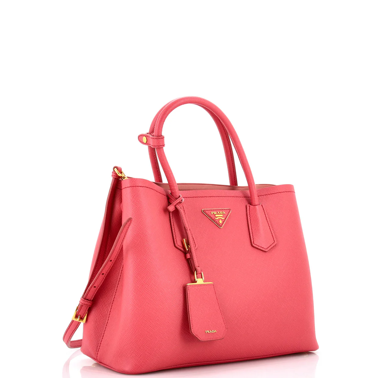 Cuir Double Tote Saffiano Leather Medium - Deep Luxury