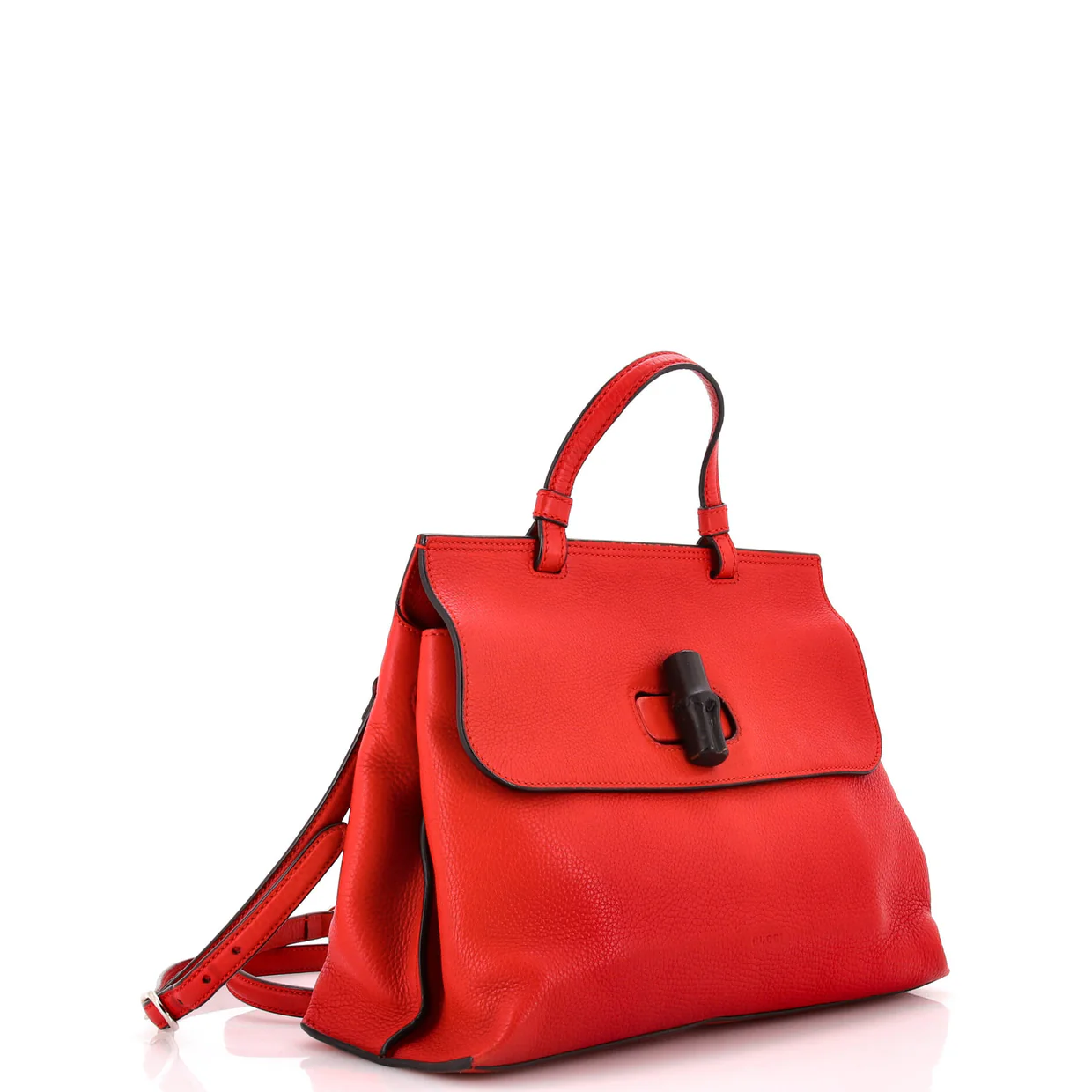 Bamboo Daily Top Handle Bag Leather Medium - Deep Luxury