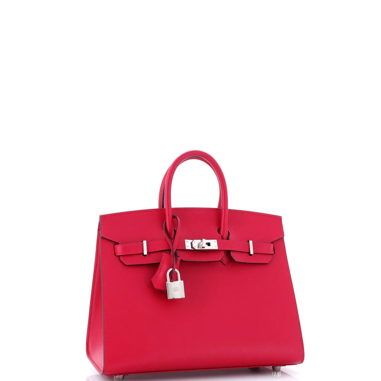 Birkin Sellier Bag Framboise Madame with Palladium Hardware 25 - Deep Luxury
