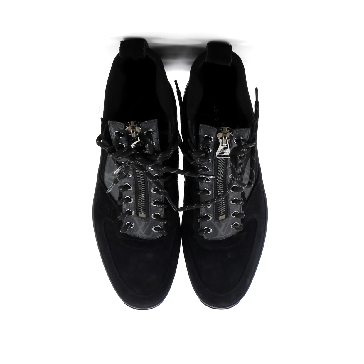 Men's Harlem Ankle Sneakers Suede with Monogram Eclipse - Deep Luxury