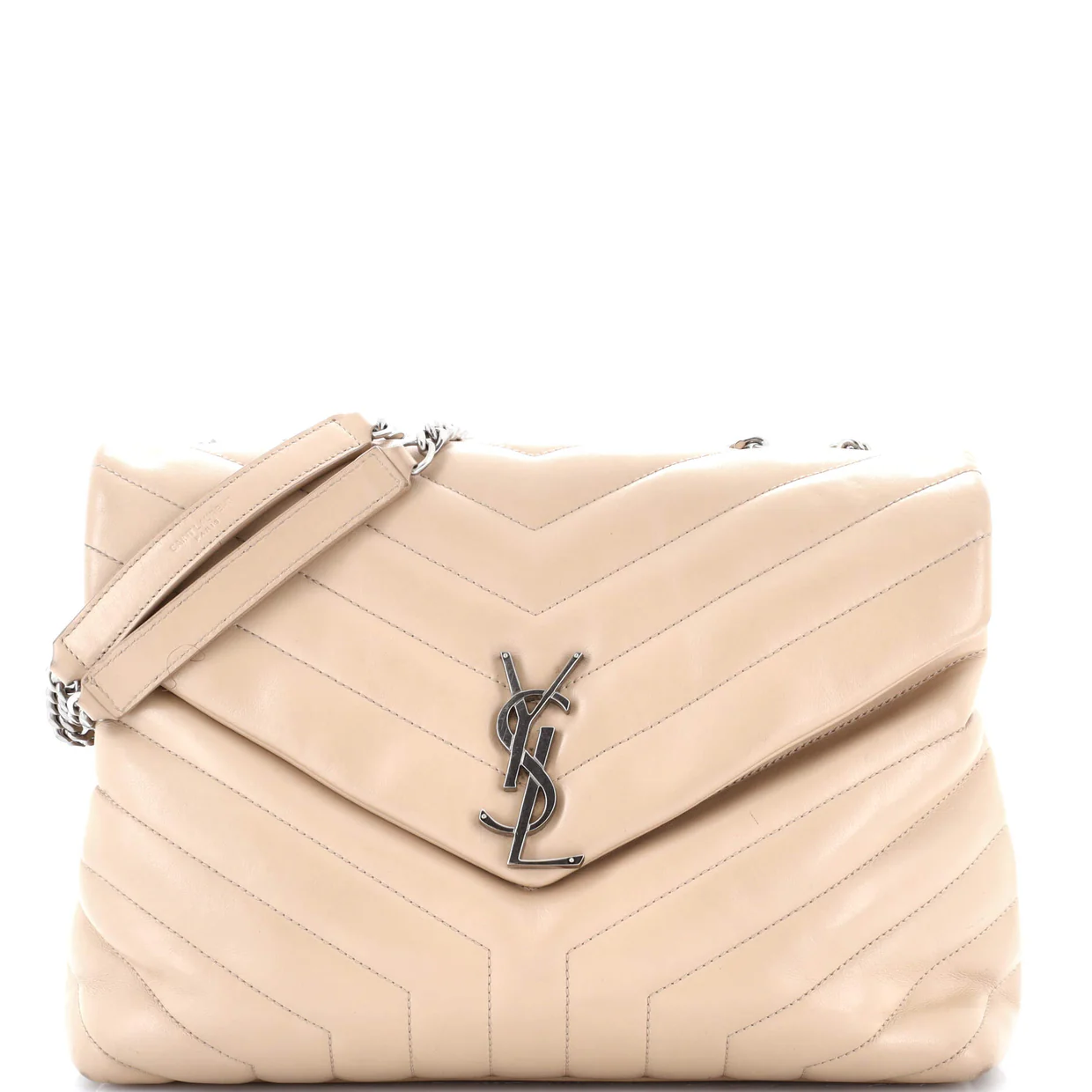 Loulou Shoulder Bag Matelasse Chevron Leather Medium - Deep Luxury