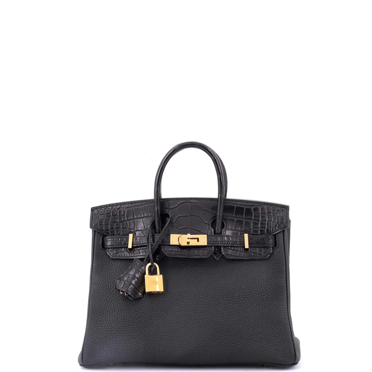 Touch Birkin Bag Noir Togo and Alligator with Gold Hardware 25 - Deep Luxury