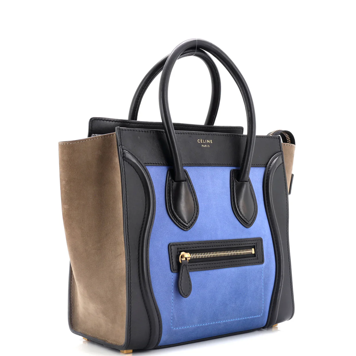 Bicolor Luggage Bag Leather Micro - Deep Luxury