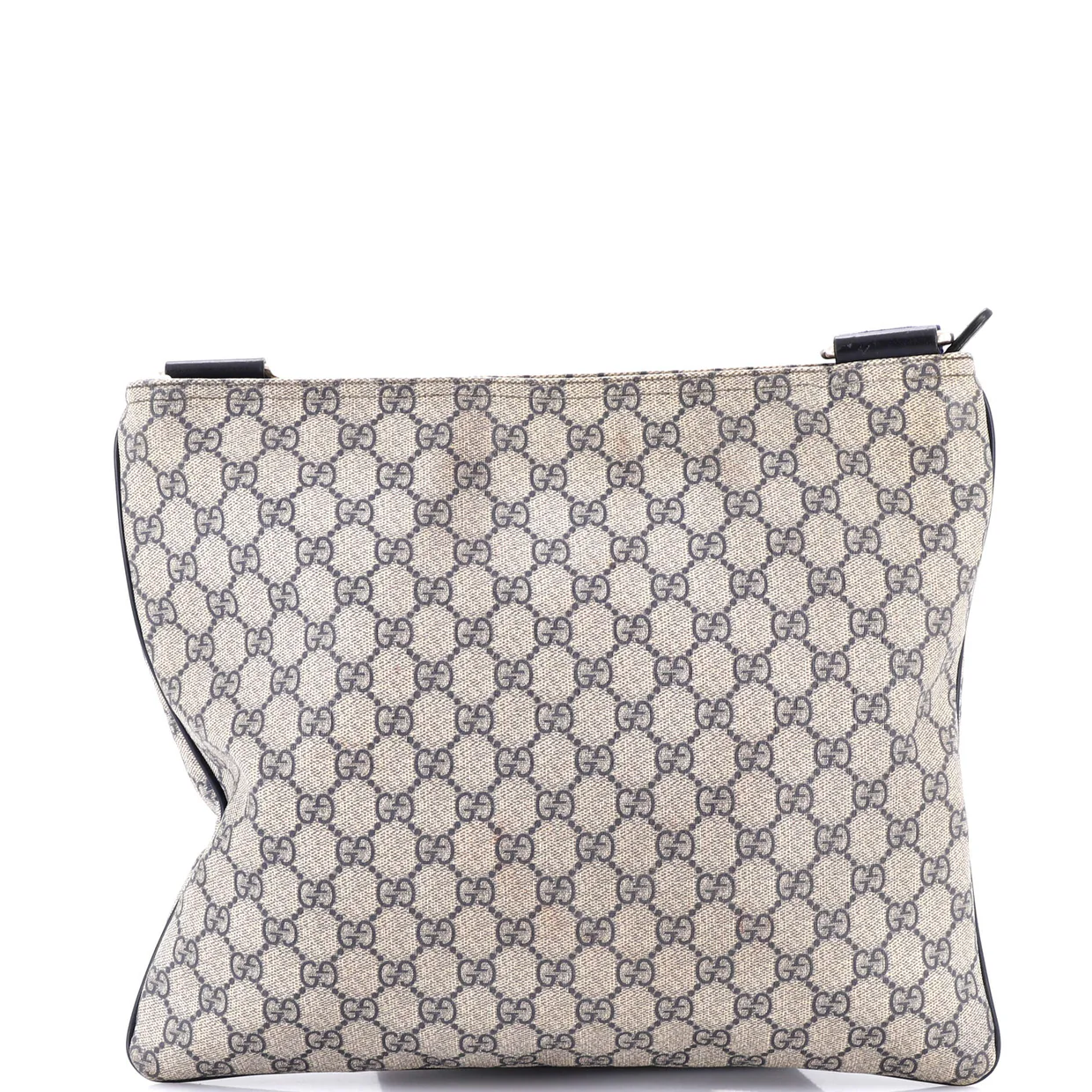 Zip Top Messenger Bag GG Coated Canvas Large - Deep Luxury