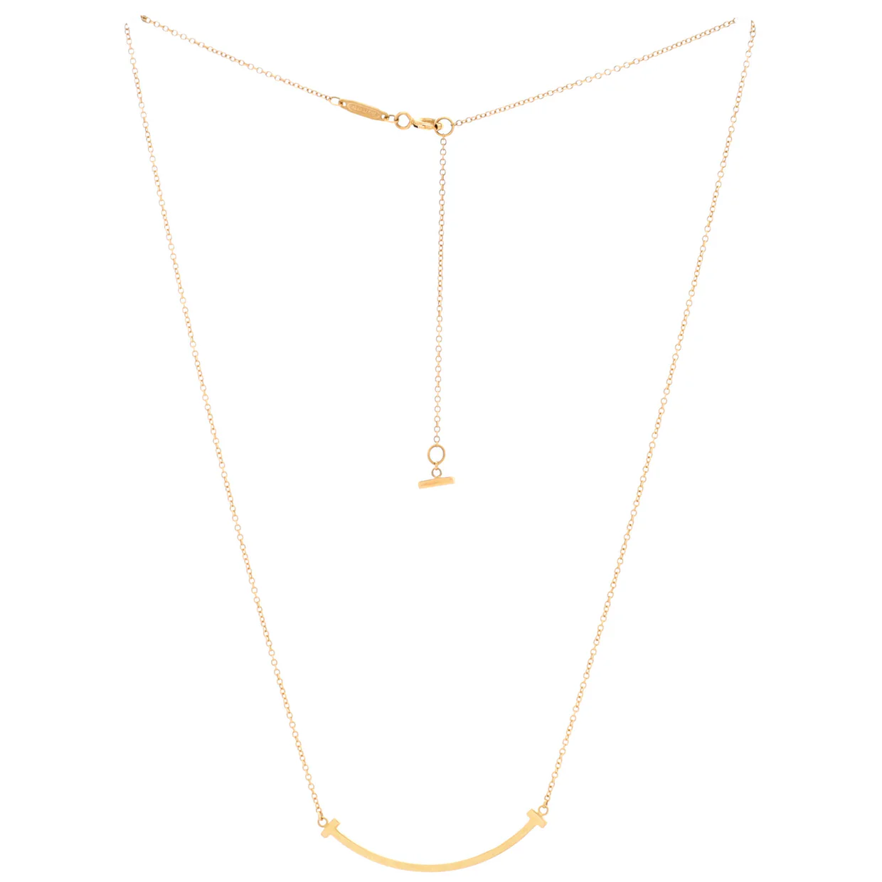 T Smile Pendant Necklace 18K Rose Gold Small - Deep Luxury