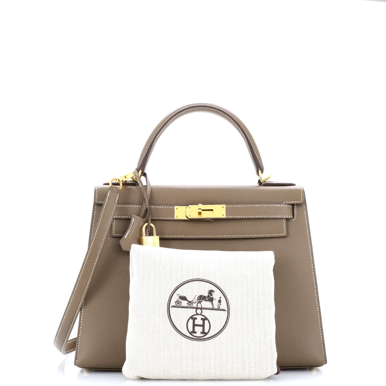 Kelly Handbag Grey Epsom with Gold Hardware 28 - Deep Luxury