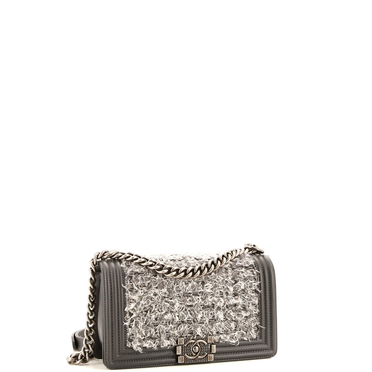 Boy Flap Bag Braided Tweed Old Medium - Deep Luxury