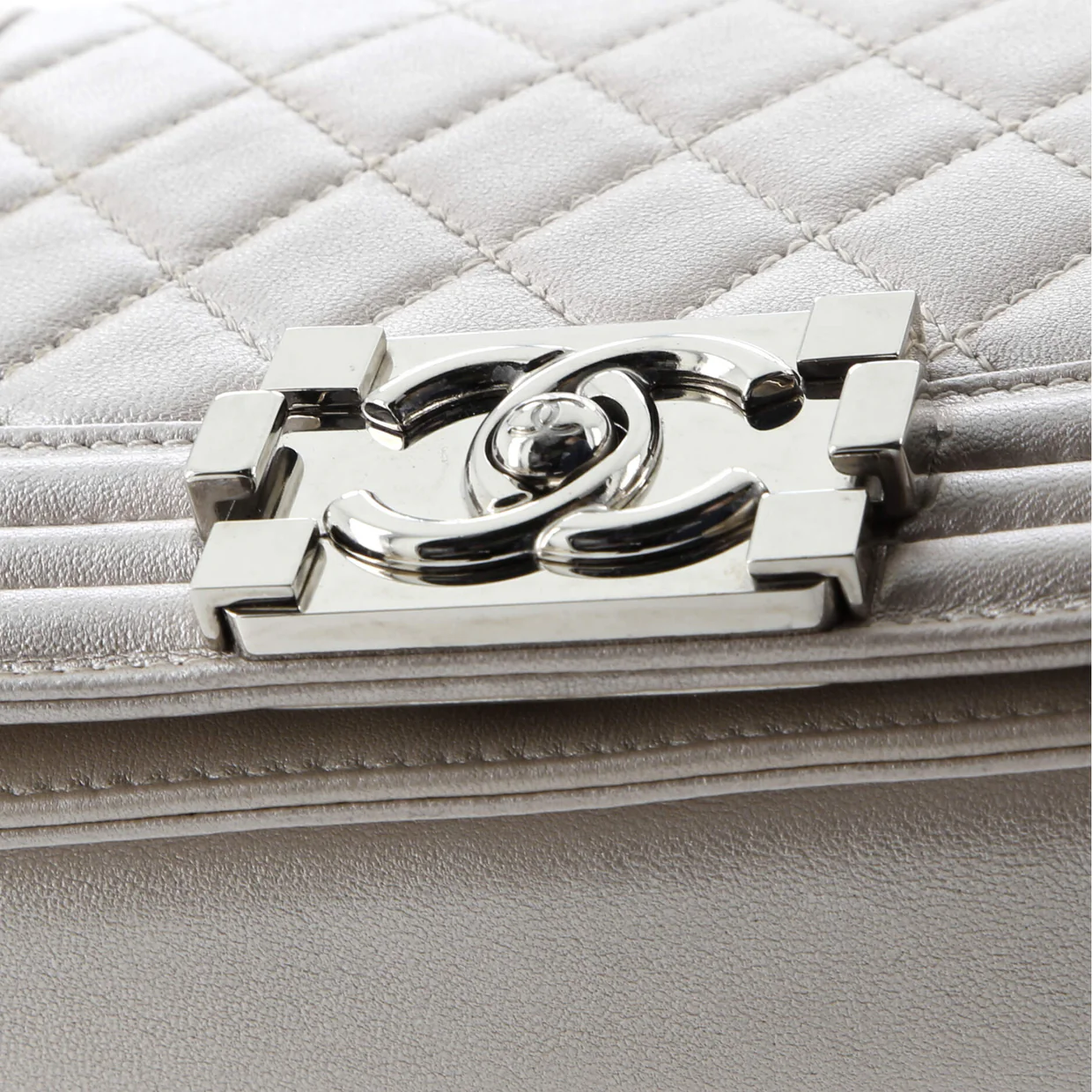 Boy Flap Bag Quilted Metallic Calfskin Small - Deep Luxury