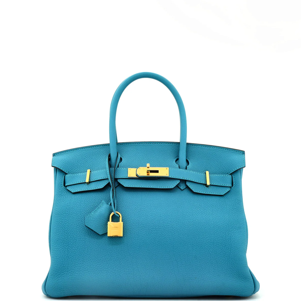 Birkin Handbag Turquoise Togo with Gold Hardware 30 - Deep Luxury
