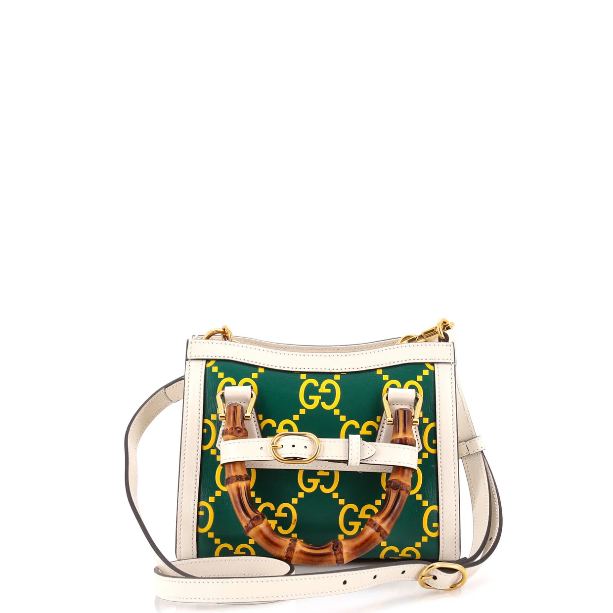Diana NM Bamboo Handle Tote GG Printed Leather Mini - Deep Luxury